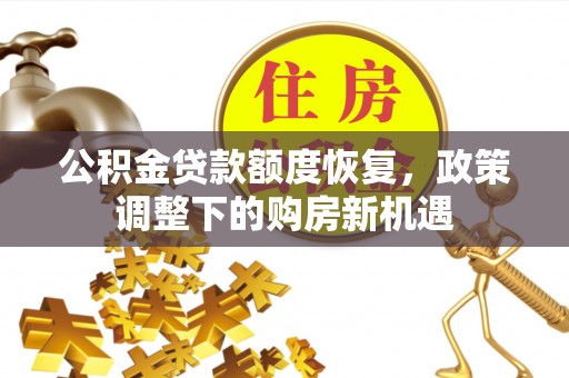 租赁公积金贷款额度恢复，政策调整下的购房新机遇