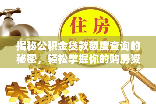 租赁揭秘公积金贷款额度查询的秘密，轻松掌握你的购房资金